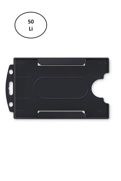 Mas 3522 Plastik Kart Muhafaza- Dikey-54X86-Siyah 50Li - 1