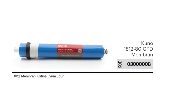 Kuno 1812-80 GPD Membran Su Arıtma Filtresi