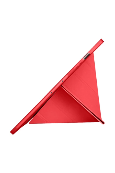 Galaxy Tab S10 Plus Uyumlu 12,4 inç Kılıf Fuchsia Akıllı Kalem Bölmeli Standlı Tri Folding Smart Kılıf - 4
