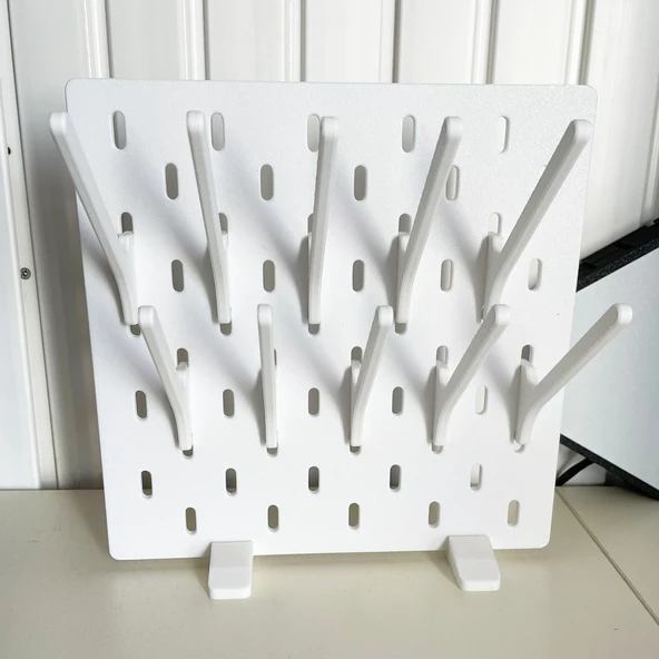 SKADİS PANO İÇİN PLASTİK ÇUBUK ASKI 50 ADET BEYAZ - 3