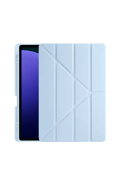 Galaxy Tab S10 Plus Uyumlu 12,4 inç Kılıf Fuchsia Akıllı Kalem Bölmeli Standlı Tri Folding Smart Kılıf - 8
