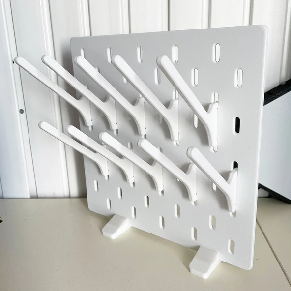 SKADİS PANO İÇİN PLASTİK ÇUBUK ASKI 50 ADET BEYAZ - 2