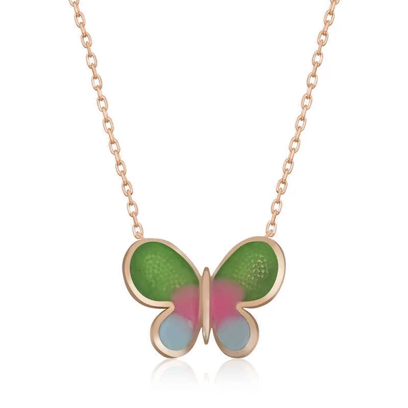 925 Ayar Gümüş Minimal Kelebek Bayan Gümüş Kolye ürün görseli 1