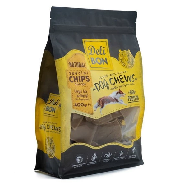 Delibon Naturel Deri Köpek Cipsi Ödül Maması 400 Gr - Resim 3