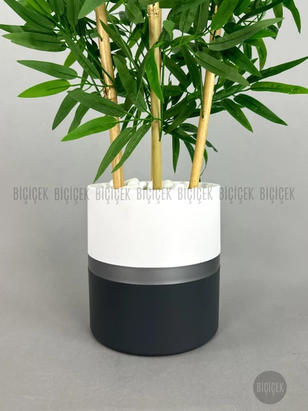 BİÇİÇEK   Yapay Bambu Ağacı 140cm lux saksı - 7
