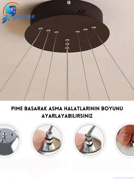 Serçe'den Tekli Helezon 3 Renk Led Genç Kız Odası Sarkıt Avize - 6