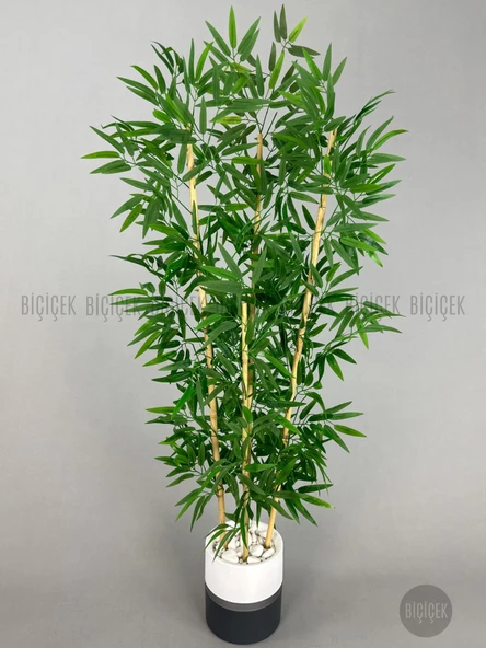 BİÇİÇEK   Yapay Bambu Ağacı 140cm lux saksı - 8