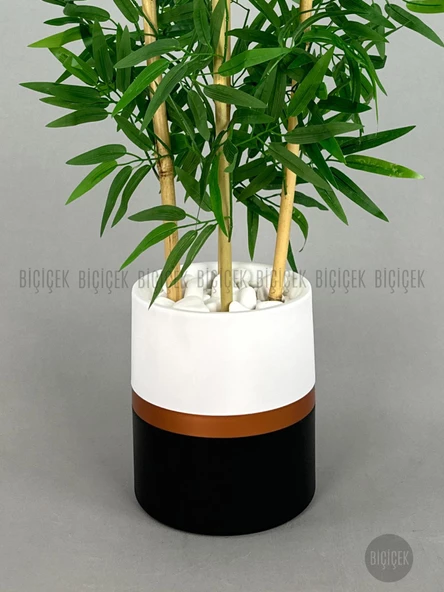 BİÇİÇEK   Yapay Bambu Ağacı 140cm lux saksı - 4