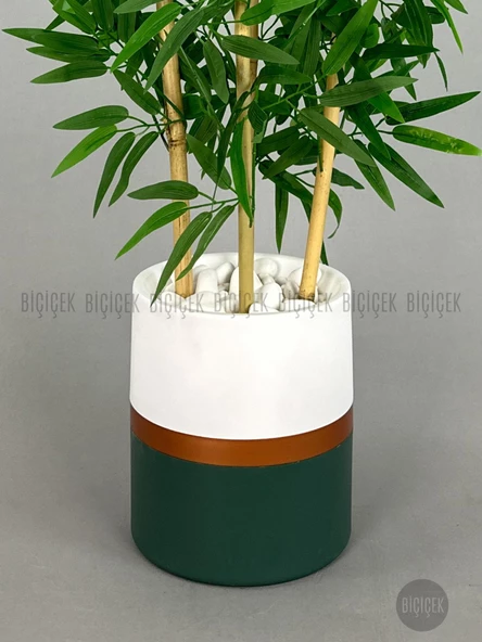 BİÇİÇEK   Yapay Bambu Ağacı 140cm lux saksı - 12