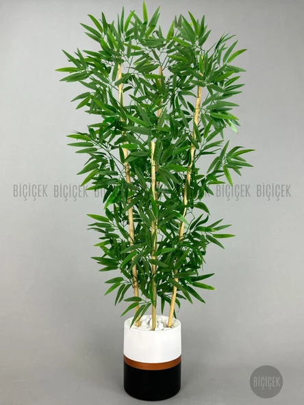 BİÇİÇEK   Yapay Bambu Ağacı 140cm lux saksı - 1