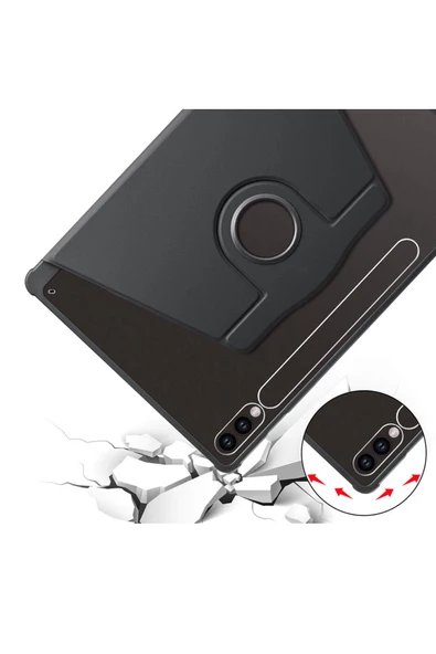 Galaxy Tab S10 Plus Uyumlu 12,4 inç Fuchsia Pino Kılıf Akıllı Kapak Kalem Bölmeli Standlı Kılıf - Resim 10