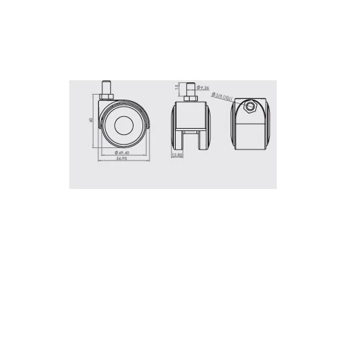 Mobilya Tekeri Döner Plastik H65mm Vidalı 3/8 (4 Adet) - Resim 2