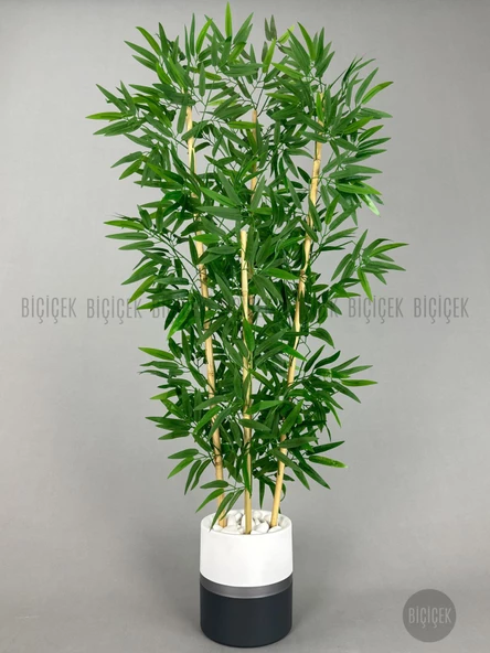 BİÇİÇEK   Yapay Bambu Ağacı 140cm lux saksı - 6