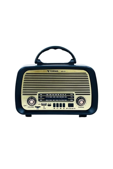 Torima Ns-01 Kahverengi Nostajik Radyo Bluetooth Hoparlör - Resim 2