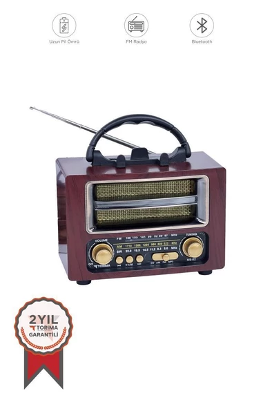 Torima Ns-02 Brown Nostajik Radyo Bluetooth Hoparlör