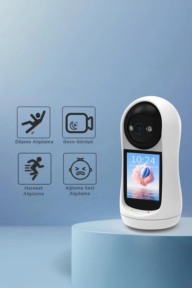 Torima CMR17 Monitörlü Smart Ip Full Hd 360° Akıllı Güvenlik Kamerası Hareket Algılama Bebek Kamerası - 3
