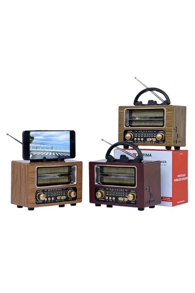 Torima Ns-02 Wooden Nostajik Radyo Bluetooth Hoparlör - Resim 4