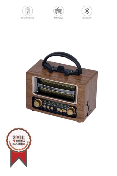 Torima Ns-02 Wooden Nostajik Radyo Bluetooth Hoparlör