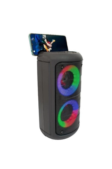 Torima KTS-1296 Siyah Telefon Tutacaklı RGB Ledli Taşınabilir Bluetooth Hoparlör Parti Speaker - Resim 2