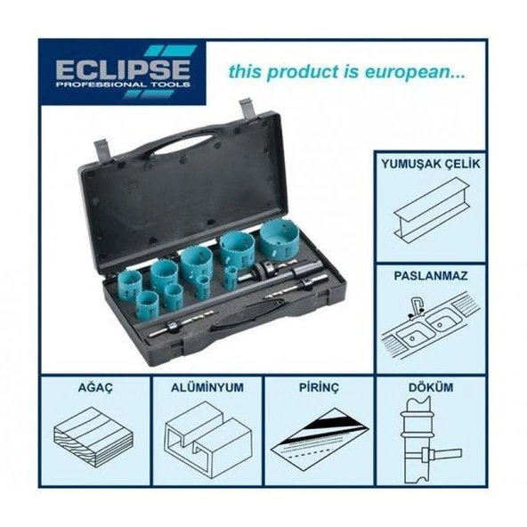 Eclipse EEP-30K HSS Elektrikçi ve Tesisatçı Delik Testere Set 14 Parça