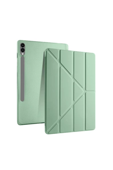 Galaxy Tab S10 Ultra Uyumlu 14,6 inç Kılıf Fuchsia Akıllı Kalem Bölmeli Standlı Tri Folding Smart Kılıf - 2