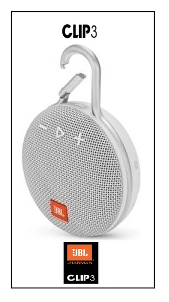JBL Clip 3, Gri -  Dayanıklı ve Taşınabilir Bluetooth Hoparlör - Resim 3