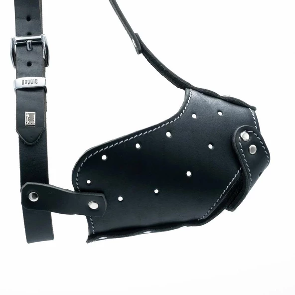 Doggie Uzun Burun Koruma Deri Köpek Ağızlığı Xlarge Siyah 2x60-65 Cm