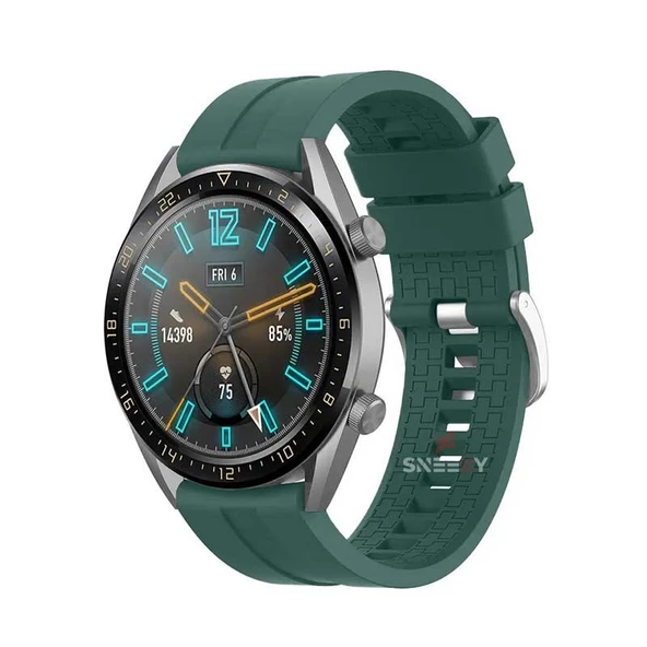 Huawei Watch GT3 Elite-Active 46mm-GT3 Pro-GT3 Se 22mm Uyumlu NovaGT Supreme Silikon Kordon  Haki