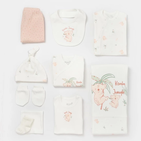 Bibaby Biorganic Koala Jungle 10'lu Hastane Çıkış Seti 63226 Pembe - 2