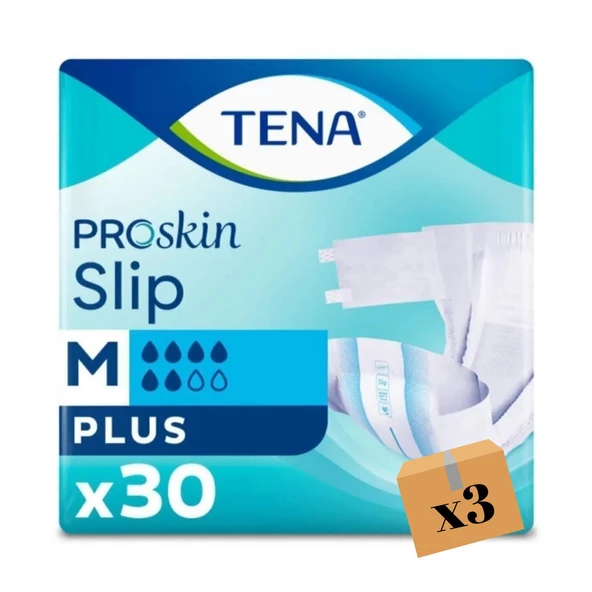 Tena Slip Proskin Plus 6 Damla Bel Bantlı Hasta Bezi M 90'lı