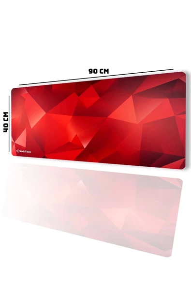 SonicTouch UltraGrand Kızıl Prizma Gamer Oyuncu Xxl Kırmızı Klavye Mouse Pad 40x90Cm - 2
