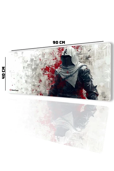 SonicTouch UltraGrand Suikastçı Gamer Oyuncu Xxl Beyaz Klavye Mouse Pad 40x90Cm - 2