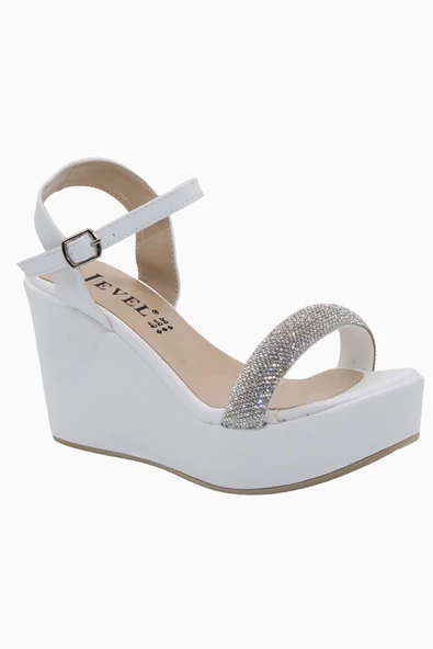 Mergenshoes Jwl J11 Beyaz Günlük Dolgu Topuk Kadın Ayakkabı - 3