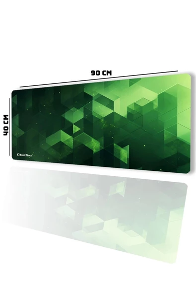 SonicTouch UltraGrand Zümrüt Yeşili Küpler Gamer Oyuncu Xxl Klavye Mouse Pad 40x90Cm - 2