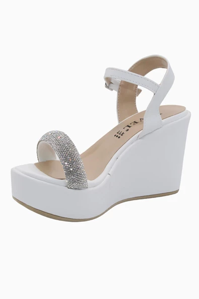 Mergenshoes Jwl J11 Beyaz Günlük Dolgu Topuk Kadın Ayakkabı - 2