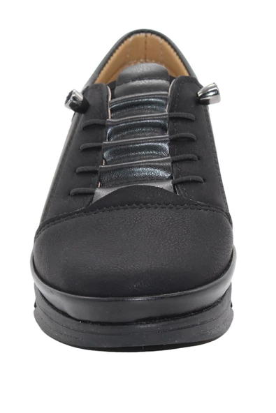 Mergenshoes 0108 Siyah Rahat Taban Kadın Günlük Ayakkabı - 2
