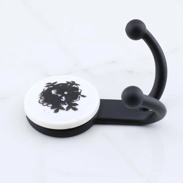 Misket Askı Siyah Dolap Askılık Askılığı Duvar Vestiyer Banyo Mutfak Elbise Kıyafet Askısı Siyah - 8