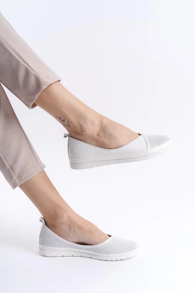 Kadın Hakiki Deri Babet Yuvarlak Burun Düz Taban Rahat Günlük Babet - Resim 7