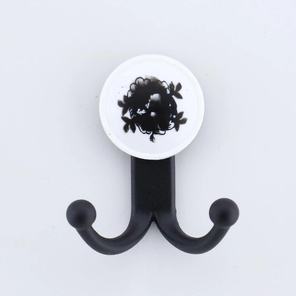 Misket Askı Siyah Dolap Askılık Askılığı Duvar Vestiyer Banyo Mutfak Elbise Kıyafet Askısı Siyah - 2