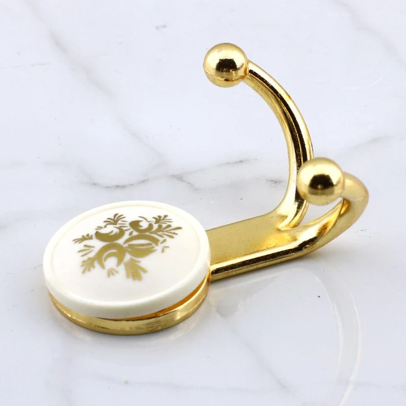 Misket 5 Adet Gold Vestiyer Dolap Askılık Askılığı Duvar Banyo Mutfak Elbise Kıyafet Askısı Altın - 6