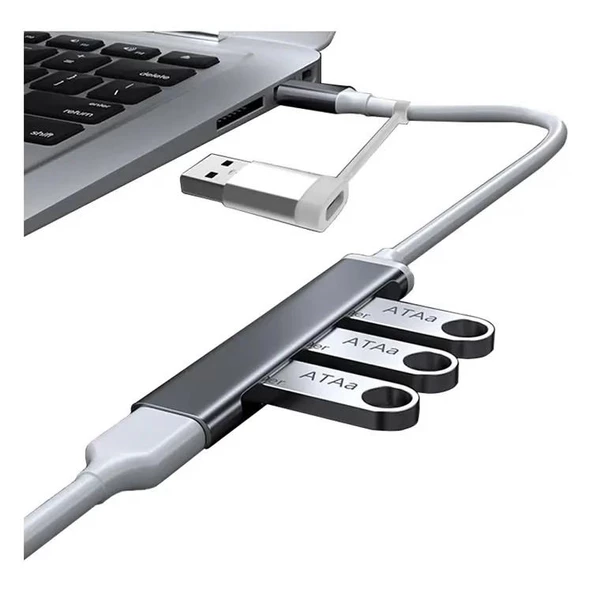 PrimeX PX-TYP060 4 Port Type-C USB3.0 Çoklayıcı, 4 Port Type C USB Çoklayıcı, Type C + USB3.0 Çoklayıcı - 3