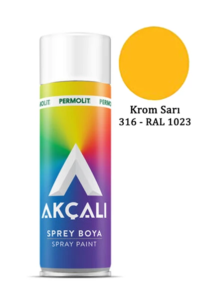 Akçalı Sprey Boya 316 Krom Sarı RAL 1023 400ml