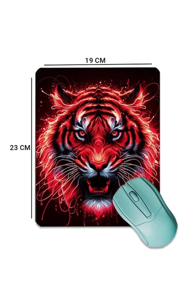 SonicTouch Kırmızı Neon Kaplan Pürüzsüz Yüzey Kaymaz Taban Dikişsiz Kenar Gamer Oyuncu Mouse Pad 19x23cm - 2