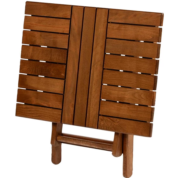 Kaş 50X50 Katlanır Ahşap Bahçe Balkon Sehpası - Masif Gürgen (Atina Table) - Resim 2