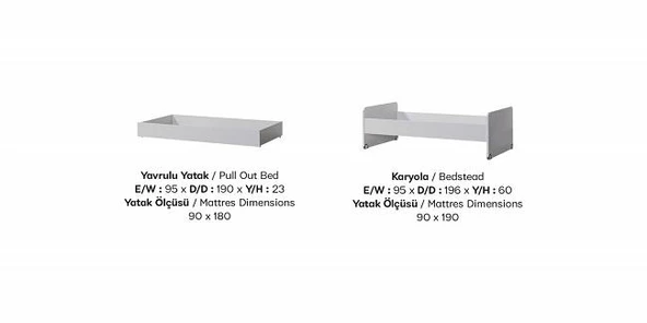 Ranza Urlu SMART 90456 Çekmeceli Merdiven Karyola Yavru Karyola Dolap ElYapm - 2