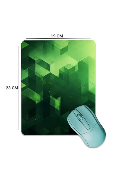SonicTouch Yeşil Küpler Pürüzsüz Yüzey Kaymaz Taban Dikişsiz Kenar Gamer Oyuncu Mouse Pad 19x23cm - 2