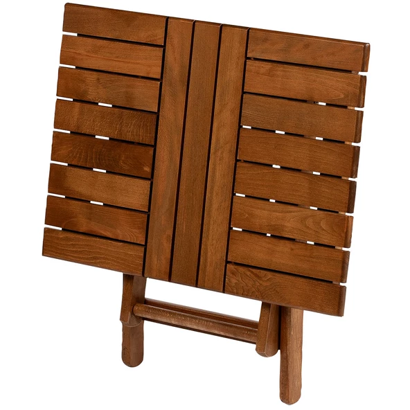Kaş 50X80 Katlanır Ahşap Bahçe Balkon Sehpası - Masif Gürgen (Atina Table) - 3