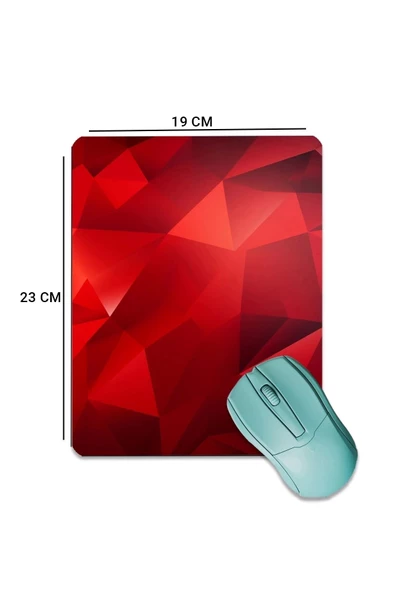 SonicTouch Kızıl Prizma Pürüzsüz Yüzey Kaymaz Taban Dikişsiz Kenar Gamer Oyuncu Kırmızı Mouse Pad 19x23cm - 2