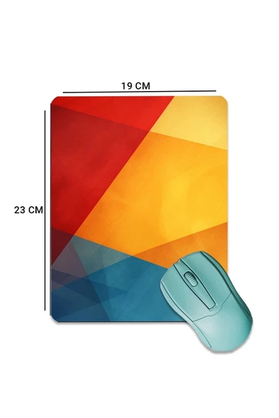 SonicTouch Geometrik Renkler Pürüzsüz Yüzey Kaymaz Taban Dikişsiz Kenar Gamer Oyuncu Mouse Pad 19x23cm - 2