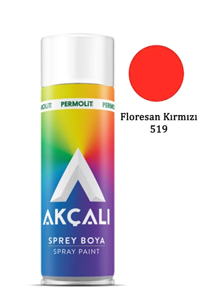 Akçalı Sprey Boya 519 Floresan Koyu Kırmızı 400ml